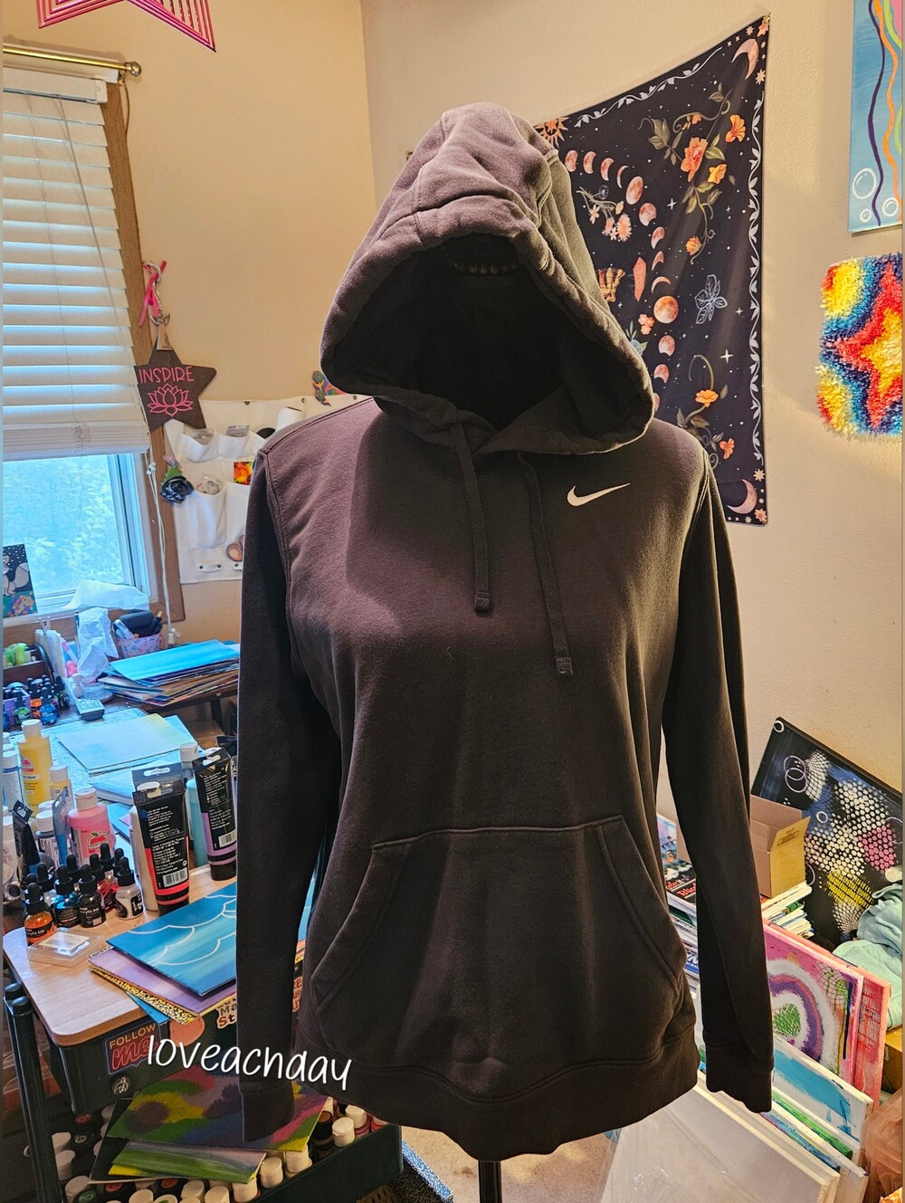 Nike☆Women's Dark Gray Hooded Pullover Sweatshirt - XL